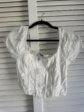 Corset Crop top puff sleeves